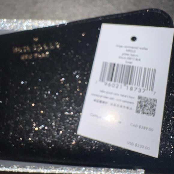 Kate Spade ♠️ black wallet, glitter with gold detail Christmas gift New Years - Picture 6 of 16